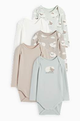 Multipack 5er - Schäfchen - Baby-Body