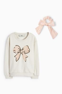 Strik - set - sweatshirt en scrunchie - 2-delig