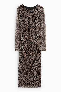 Robe en maille-filet - imprimé léopard