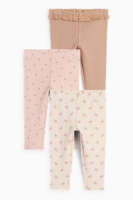 Multipack 3er - Blümchen und Schmetterling - Baby-Leggings