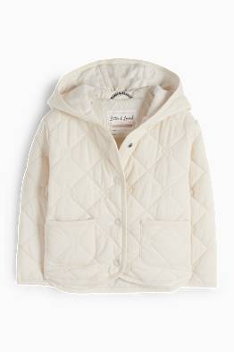 Baby-Steppjacke mit Kapuze - geblümt