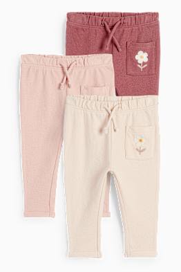 Multipack 3er - Blümchen - Baby-Jogginghose