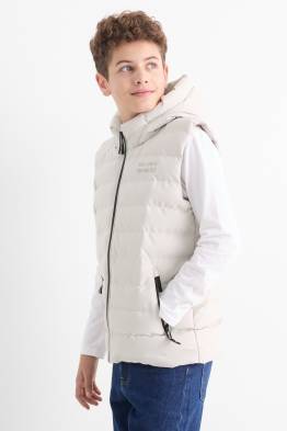 Gilet trapuntato con cappuccio - impermeabile