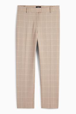 Business-broek - mid waist - cigarette fit - geruit
