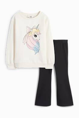 Unicorn - set - sweatshirt and flared leggings - 2 piece