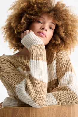 Maglione - a coste - a righe