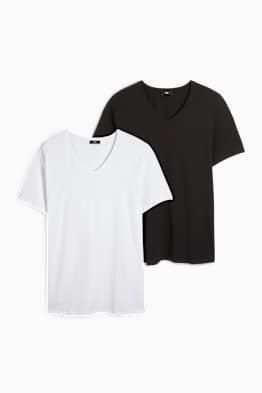 Lot de 2 - T-shirts avec encolure en V - LYCRA®