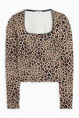 Maglia a maniche lunghe - stampa leopardata