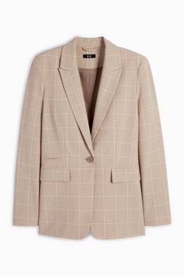 Lange blazer - regular fit - geruit