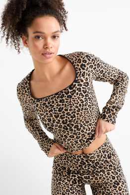 Maglia a maniche lunghe - stampa leopardata