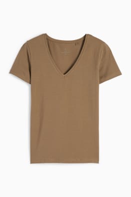 T-shirt basic con scollo a V - slim fit