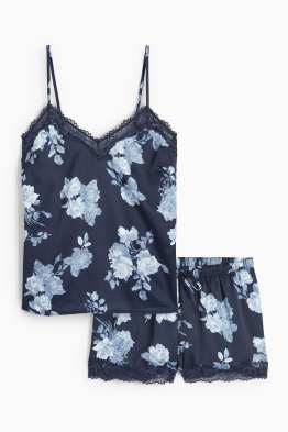 Satin short pyjamas - floral