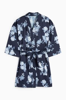 Kimono di raso - a fiori