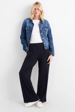 Basic jersey broek - mid waist - straight fit