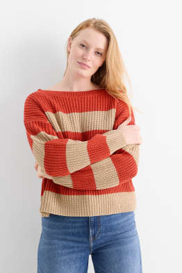 Maglione - a coste - a righe