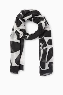 Pleated scarf - patterned