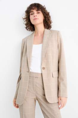 Lange blazer - regular fit - geruit