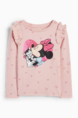 Minnie Mouse - tričko s dlouhým rukávem - žebrované - se vzorem