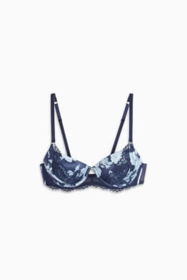 Reggiseno in raso con ferretti - DEMI - imbottito - a fiori