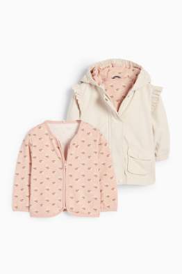 Blümchen - 3-in-1-Baby-Jacke mit Kapuze