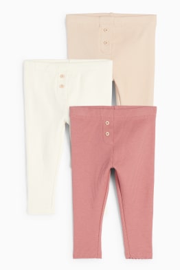 Lot de 3 - leggings bébé - côtelés