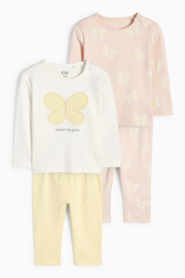 Multipack 2er - Schmetterling - Baby-Pyjama - 4 teilig
