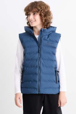 Gilet trapuntato con cappuccio - impermeabile