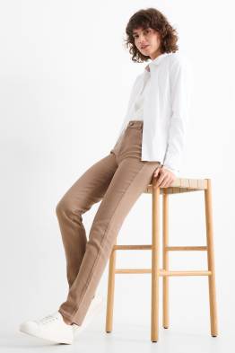 Spodnie materiałowe - wysoki stan - slim fit