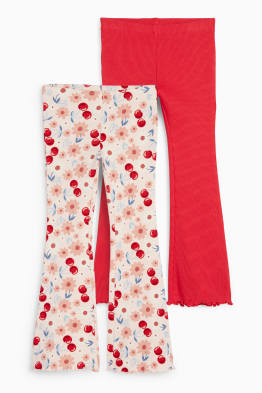 Multipack 2er - Flared Leggings - gerippt - gemustert