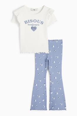 Bloem - set - T-shirt en flared legging - geribd