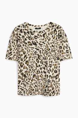 T-shirt - geribd - luipaardprint