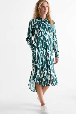Vestido camisero de viscosa - estampado