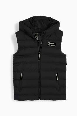 Gilet trapuntato con cappuccio - impermeabile