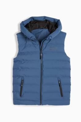 Gilet trapuntato con cappuccio - impermeabile