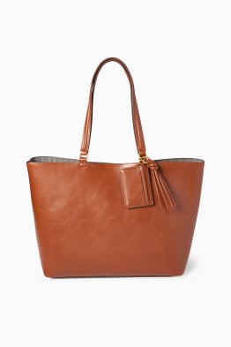 Set - large shopper and card holder - faux leather