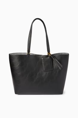 Set - large shopper and card holder - faux leather