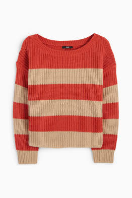 Maglione - a coste - a righe