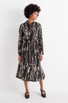 Vestido camisero - estampado - con textura
