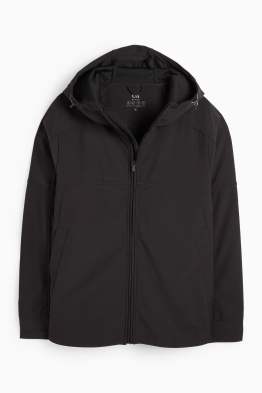 Softshelljacke mit Kapuze - wasserabweisend - 4 Way Stretch