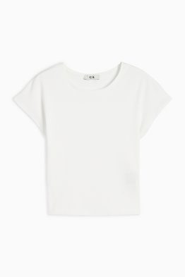 Cropped T-shirt - ribbed
