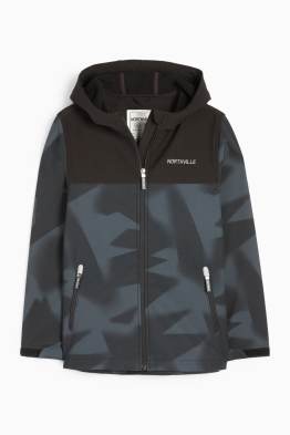 Giacca softshell con cappuccio - idrorepellente - fantasia