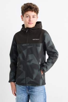 Giacca softshell con cappuccio - idrorepellente - fantasia