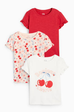 Set van 3 - kersen - T-shirt