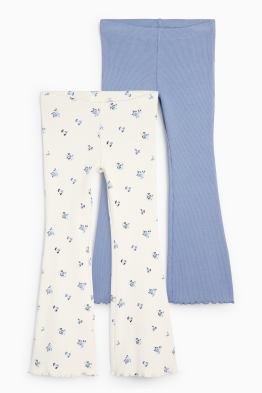 Multipack 2er - Blume - Flared Leggings - gerippt