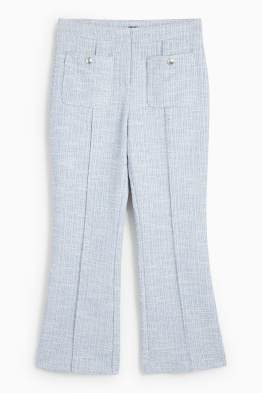 Bouclé trousers - high waist - flared fit