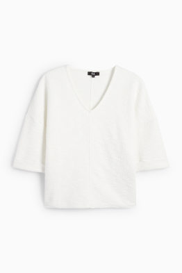 T-shirt en bouclé à col V