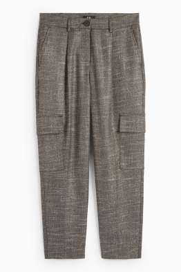 Pantaloni cargo - vita media - tapered fit