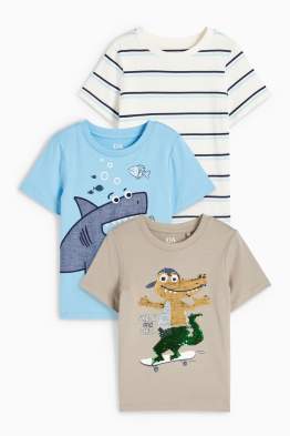 Lot de 3 - requin et crocodile skater - T-shirts