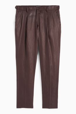 Oblekové lněné kalhoty - regular fit