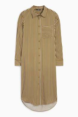 Vestido camisero de viscosa - de rayas